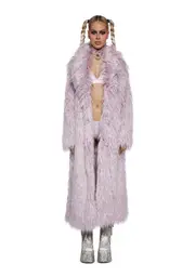 [Club Exx] Astro Arctic Faux Fur Coat - Purple