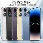 NEW Unlocked i15 Pro Max 128GB Smartphone Android13 Dual SIM 4G Cheap Cell Phone