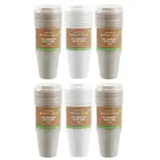 6x 12PK Lemon & Lime 350ml Eco Sugarcane Coffee Cup w/ Lid Biodegradable Sip Mug