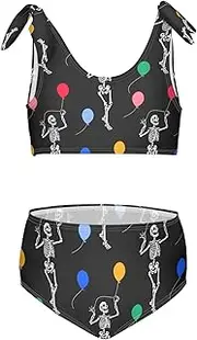[Joisal] Ho Pattern Funny Christmas Bikini for Girls Beach Sport Girls Bathing Suits Size 10-12 Two Piece