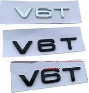NPZPTFVFNR V6T V8T V10 W12 Letter Number Emblem Fit for Audi A4L A5 A6L A7 A8L TT RS7 SQ5 Car Styling Side Rear Trunk Badge Logo Sticker(Glossy Black,W12 2pcs)