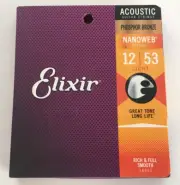 Elixir 16052 Nanoweb Phosphor Bronze Acoustic Guitar Strings Light 12-53