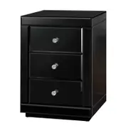 ALFORDSON Mirrored Bedside Table Black