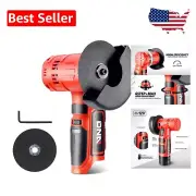 Portable 12V Angle Grinder - Variable Speed, Spindle Lock, and Cutting Guard