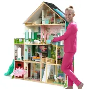 Delta Children Deluxe Maui Dollhouse - Large 4-Story Dollhouse with 12 Rooms Inc