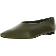 Vince Womens Behati Green Leather Slip On Flats Shoes 6.5 Medium (B,M) BHFO 5089