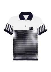 Dolce & Gabbana Kids Striped Piqué Cotton Polo Shirt (2-6 Years) - Navy - 03YR (3 Years) 03YR (3 years)