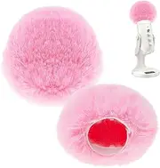 Hobbspring 2Pcs Windscreen Pop Filter 13x11cm Microphone Cover Pink Mic Foam Cover Furry Windscreen Muff Wind Cover Reusable Foam Covers for Wind and Ambient Noise Reduction