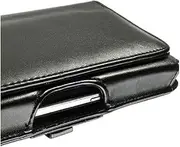 DFV mobile - Belt Cover Premium Executive Synthetic Leather Horizontal Design and Clip Metal Compatible with Samsung Galaxy CORE Plus, SM-G350 - Black