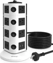 MATCHEASY Power Board with 2 USB A & 2 USB C, Surge Protector for Office