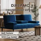 3 Seater Fold Out Sofa Bed Lounge Couch Beds with Cup Holders