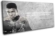 Bold Bloc Design - Boxing Quote Muhammad Ali Sports 80x40cm SINGLE Canvas Art Print Box Framed Picture Wall Hanging - Hand Made In The UK - Framed And Ready To Hang 13-9604(00B)-SG21-LO-A