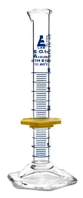 Eisco Labs 5ml Graduated Cylinder with Protective Collar, ASTM, Class A