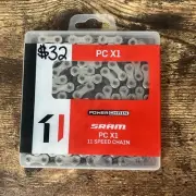 SRAM PC-X1 1x 11-Speed Bike Chain Black/Silver X-Sync MTB fits CX1 NX GX XX1 X01