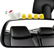 Car Dashboard Decorations, 20 Pcs Cute Mini Chickens Car Rearview Mirror Accessories, Cartoon Animals for Automotive Interior Ornaments, Window Edges, Home Decors