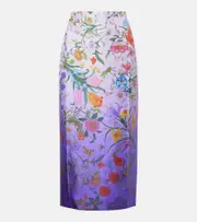 [Gucci] Gucci Floral silk midi skirt AU 14 purple
