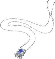 Chroma Cristal Necklace White/Centre Blue, Fabric, Swarovski
