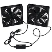 Dual 120mm 5v Usb Powered Pc Router Fans With Speed Controller High Airflow Cooling Fan For Router CY As shown