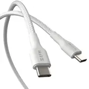 EFM Type-C to Type-C Braided Power and Data 1M Cable (White)