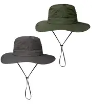 Sun Hat for Men Women UPF 50+ Fishing Hat Wide One Size Dark Grey/Army Green