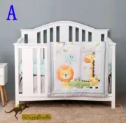 New Baby Boys 3 Pieces Jungle Animal Nursery Bedding Crib Cot Sets