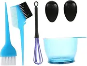 DECORNIJIA 5Pcs Professional Hair Tinting Tools Set Home Hair Dye Kits with Mixing Bowl Brush Earmuffs Durable and Reusable Hair Coloring Accessories Blue