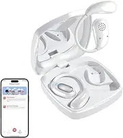 Wireless Bluetooth Over Ear AI Language Translation Earbuds Real Time Open Ear Earphones Translator Earpiece ANC Noise Cancelling Headphones Translate Ear Buds with Ear Hooks for Sports Work Travel