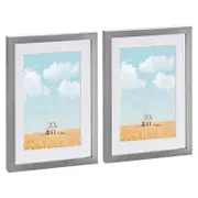 Nicola Spring Photo Frames with A5 Mount - A4 (8" x 12") - Grey - Pack of 2