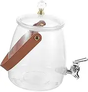 BIUDECO Cold Water Pitcher with Tap Capacity Drink Dispenser for Home Stylish Electroplated Beverage Container for Summer Parties and Refreshing Drinks Random Color