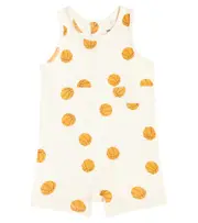 [Mini Rodini] Mini Rodini Baby Basketball cotton playsuit M 6-9 white