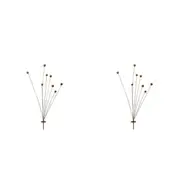 2PK A.FRESCO Metal Stake Spray Billy Buttons Garden Decor Short 95x50cm Rust
