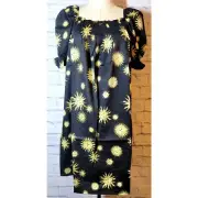 MODCLOTH DayTime Mood Baby Doll Peasant Astrology Sun Print Black Size M Ruffle