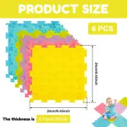 6 Pcs Sensory Mats Silicone Sensory Floor Tiles Stackable Puzzle Play Mats .t