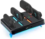 Mcbazel Charging Dock for N-Switch 2 Joy Con-Safe Magnetic Lock with LED Indicators, Adjustable Stand & Wall Mountable, RGB Ambient Light (9 Modes), Includes Nano Gel & Charging Cable
