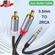 3.5mm RCA Audio Cable Male Stereo Adapter AUX Cord Plug Jack Splitter Aux