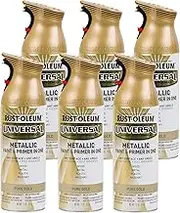 Rust-Oleum Universal Metallic Spray Paint, Pure Gold, 312 g (Pack of 6)