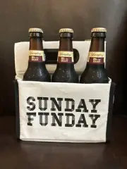 Sunday Funday Canvas Bottle Holder Holds Six 12 Ounce Bottles