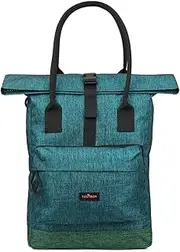 TOURBON Nylon Roll-top Clip-On Bike Panniers Women's Shoulder Tote Bag (Blue)