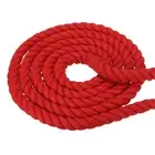 1" 49ft Natural Twisted Cotton Rope 3 Strand Thick Cotton Rope Tug Red