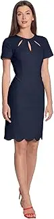 [Maggy London] Women's Keyhole Neck Scuba Crepe Sheath Dress