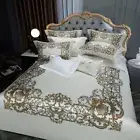 Bedding Set 4 Pcs Cotton Printing Flower Duvet Cover Flat Sheet 2 Pillowcases
