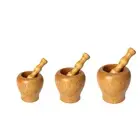 Wood Mortar And Pestle Set for Crushing Garlic Ginger Manual Grinder for Sauces