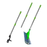 2-in-1 Thatch Rake and Crack Weeder Tool with Long Handle, Perfect for Garden...