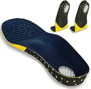 [SPDCOW] Orthotic insoles for shoes with arch support for men and women, sports inserts with shock-absorbing gel for relief from flat feet, plantar fasciitis, foot pain, and heel pain (DarkBlue, L)