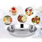 Serving Dishes Plate Cold Crust Flat Plate Round Stainless Steel Tray 22