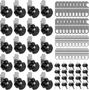20Pcs Cabinet Cam Lock with 40 Keys 16 mm Zinc Alloy RV Drawer Cam Lock Keyed Alike Replacement for Cabinet Door..(Silver+Black,20 Piece Set)