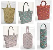 Spring Flowers Reusable Fabric Gift Bags and/or Tote Bags (4 Colors Available)
