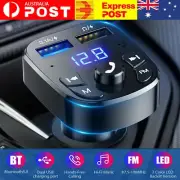 Bluetooth 5.0 Car Wireless FM Transmitter Adapter Hands-Free 2USB PD Charger NEW