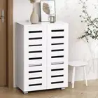 Artiss Shoe Cabinet Shoes Storage Rack 20 Pairs Organiser Shelf Cupboard White