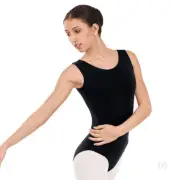 Plus Size Tank Leotard, Black, White 2X, 3X, 4X, 5X, 6X (1002)